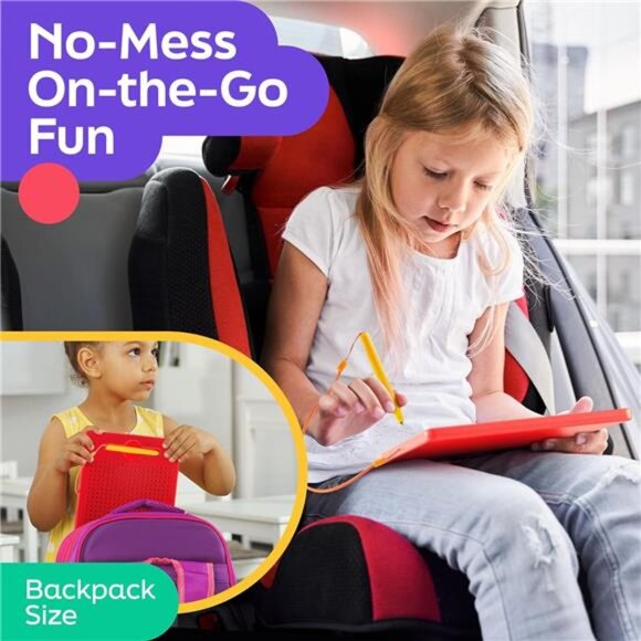 Magnetic Drawing Board for Kids & Toddlers with Beads and Magnet Stylus Pen - Picture 3 of 7